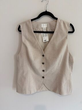 H&M light beige suit vest